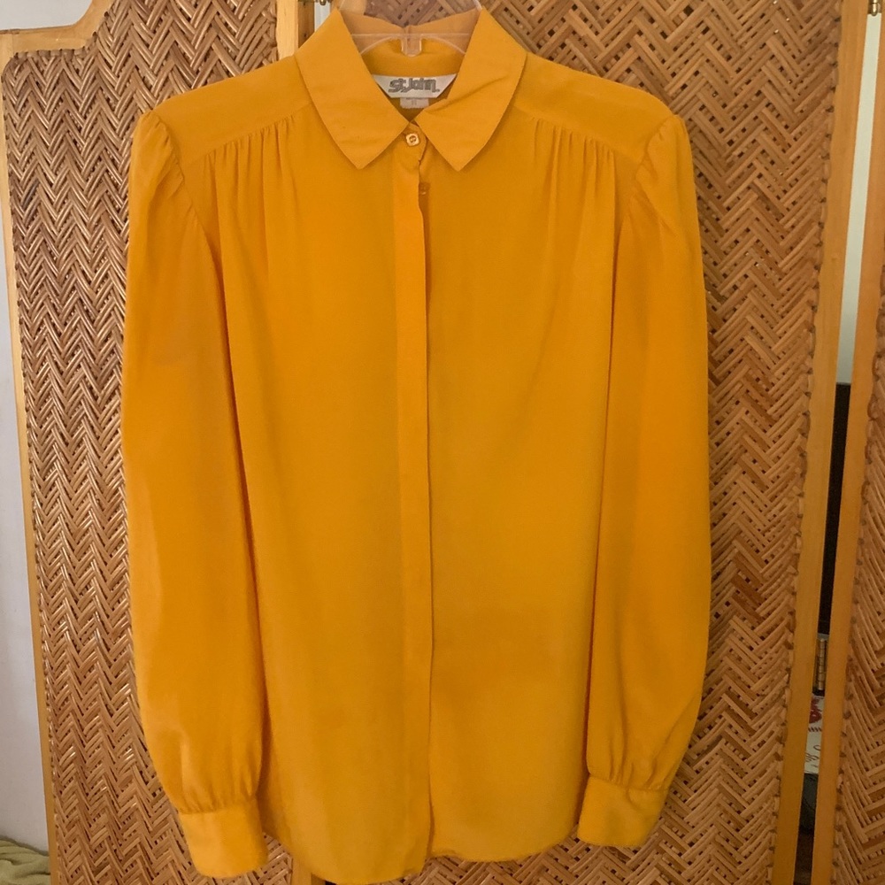 St. John Vintage Mustard Blouse
